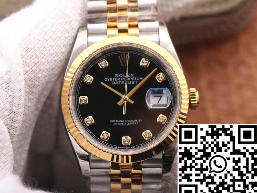 M126233-0021 Black Factory Rolex Dial Diamond EW Datejust 0321